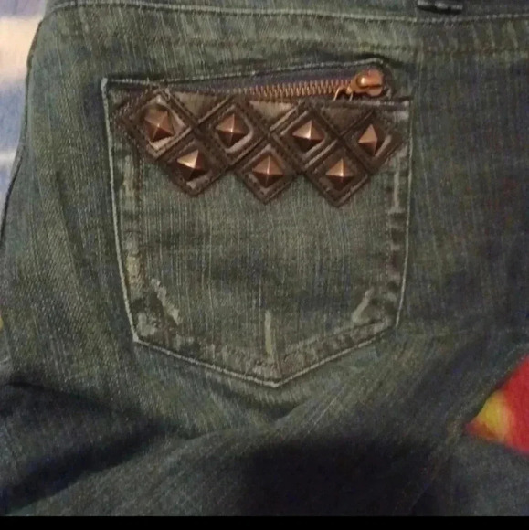 🍭🌹 Dark blue jeans with decorated back pockets - Picture 8 of 11